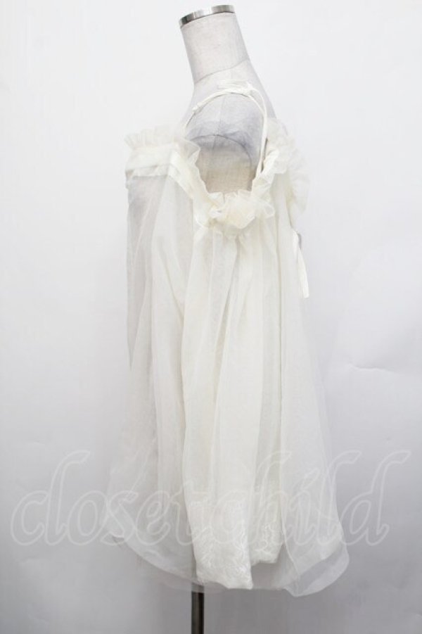 画像2: axes femme / チュールオフショルトップス  アイボリー S-26-01-29-016-AX-TO-TE-ZS (2)