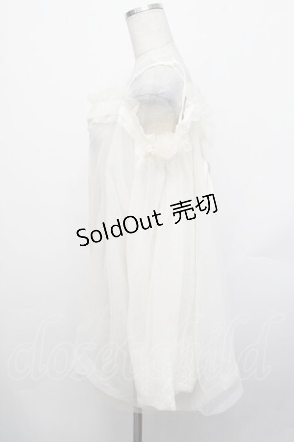画像2: axes femme / チュールオフショルトップス  アイボリー S-26-01-29-016-AX-TO-TE-ZS (2)
