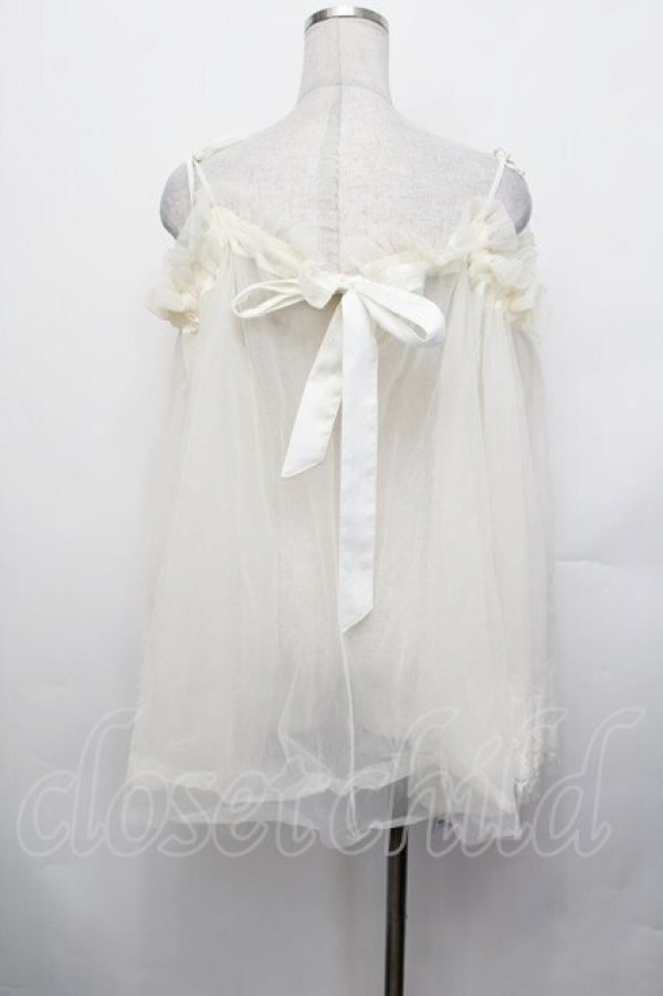 画像3: axes femme / チュールオフショルトップス  アイボリー S-26-01-29-016-AX-TO-TE-ZS (3)