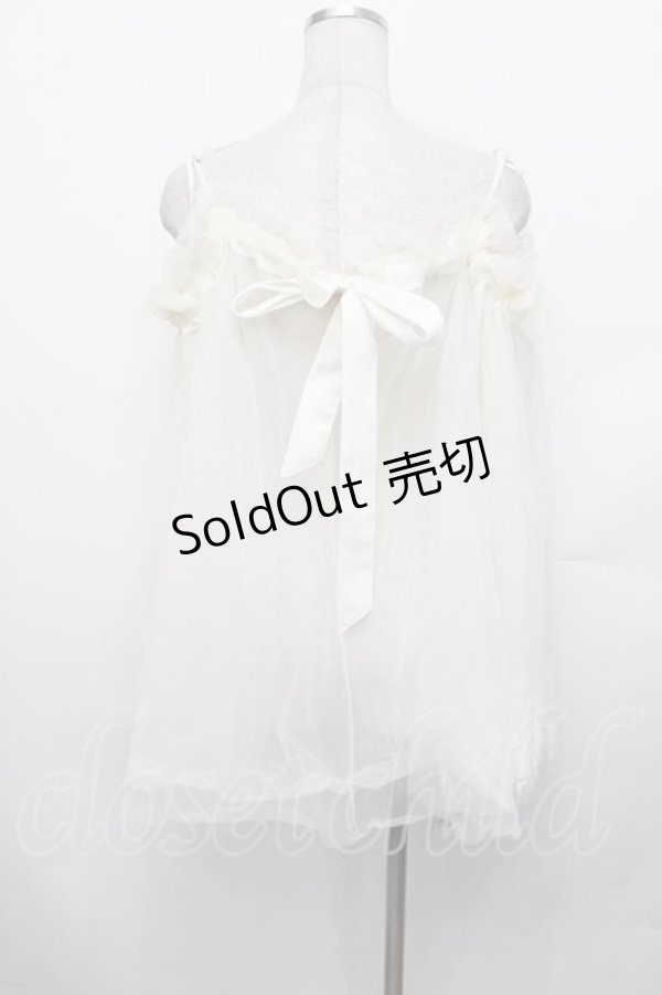 画像3: axes femme / チュールオフショルトップス  アイボリー S-26-01-29-016-AX-TO-TE-ZS (3)
