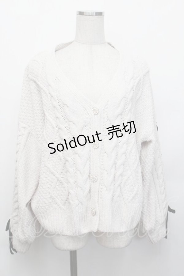 画像1: axes femme / モールヤーンニットカーデ F 白 S-26-01-29-017-AX-TO-TE-ZS (1)