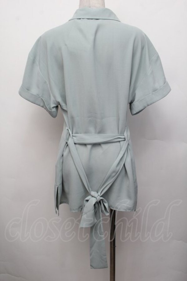 画像3: axes femme / レース使いチュニックブラウス  グリーン S-26-01-29-019-AX-BL-AS-ZS (3)