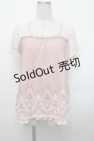 画像: axes femme / ストライプトップス  ピンク S-26-01-29-020-AX-TO-AS-ZS