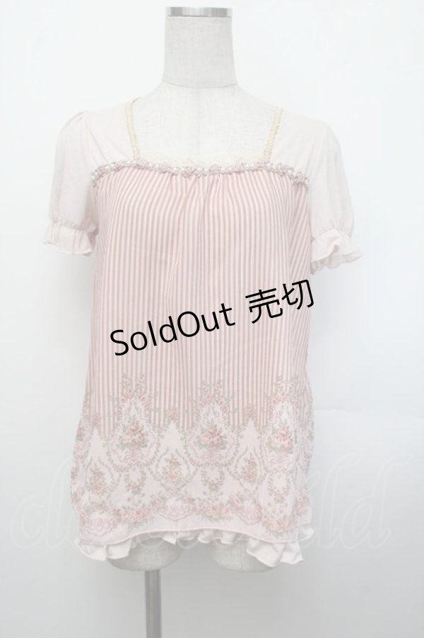 画像1: axes femme / ストライプトップス  ピンク S-26-01-29-020-AX-TO-AS-ZS (1)