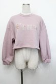 画像1: Fi.n.t / ローズクロスステッチロゴプリントスウェットプルオーバー F ラベンダー S-26-01-29-021-CA-TO-TE-ZS (1)
