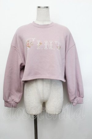 画像: Fi.n.t / ローズクロスステッチロゴプリントスウェットプルオーバー F ラベンダー S-26-01-29-021-CA-TO-TE-ZS