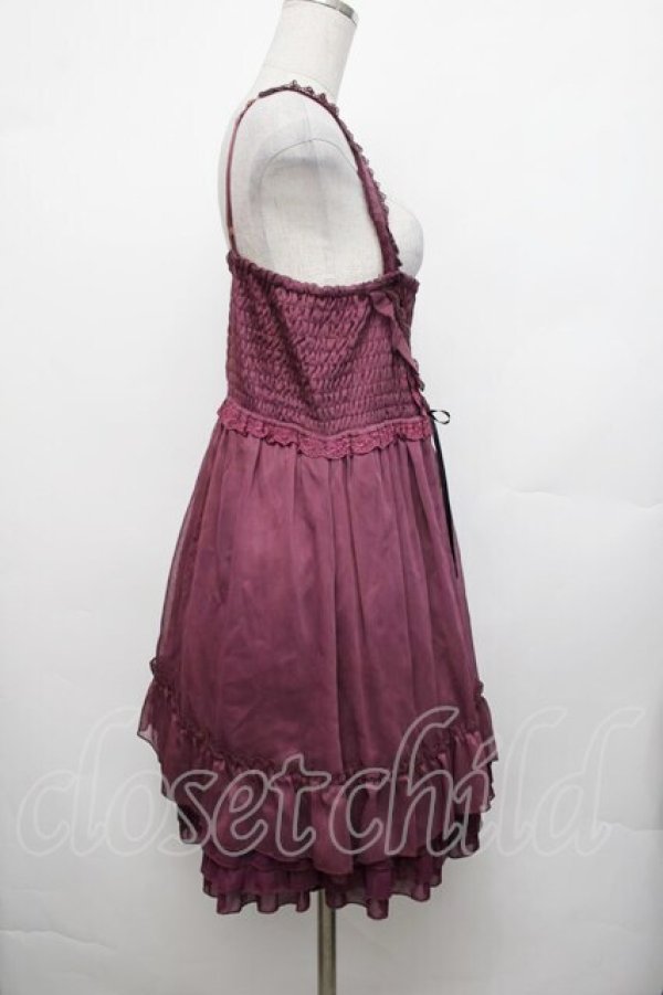 画像2: axes femme / シフォンシャーリングチュニ  ワイン S-26-01-29-022-AX-OP-AS-ZS (2)