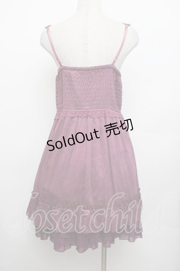 画像3: axes femme / シフォンシャーリングチュニ  ワイン S-26-01-29-022-AX-OP-AS-ZS (3)