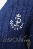 画像2: F i.n.t / モノグラムロゴ刺繍ケーブルニットカーディガン F ネイビー S-26-01-29-026-CA-TO-TE-ZS (2)