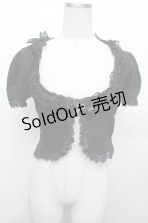 画像: Innocent World / チュールレース半袖ボレロ  黒 S-26-01-29-028-IW-TO-AS-ZS