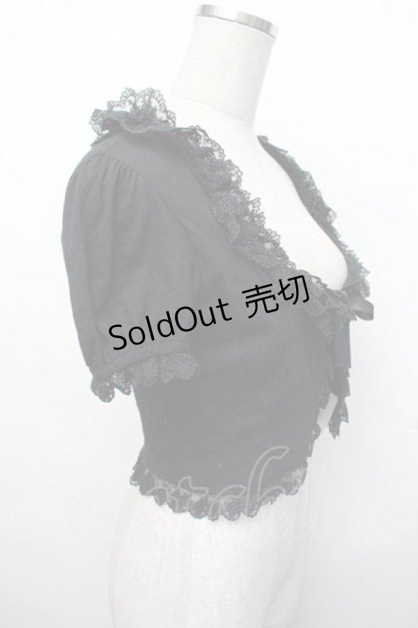 画像2: Innocent World / チュールレース半袖ボレロ  黒 S-26-01-29-028-IW-TO-AS-ZS (2)