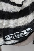 画像4: SEXY DYNAMITE LONDON / ボーダーメッシュパーカー  黒ｘ白 S-26-01-31-030-PU-TO-HR-ZS (4)