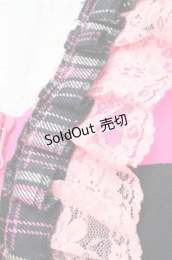 画像8: MARI'S ROCK / うさみみボーダーパーカー  黒ｘピンク S-26-01-31-032-PU-BL-HR-ZS (8)