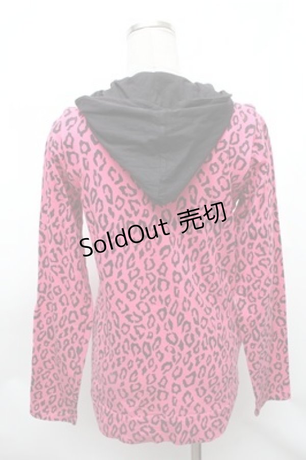 画像2: SEX POT ReVeNGe / レオパードパーカー  黒 S-26-01-31-034-SP-TS-HR-ZS (2)