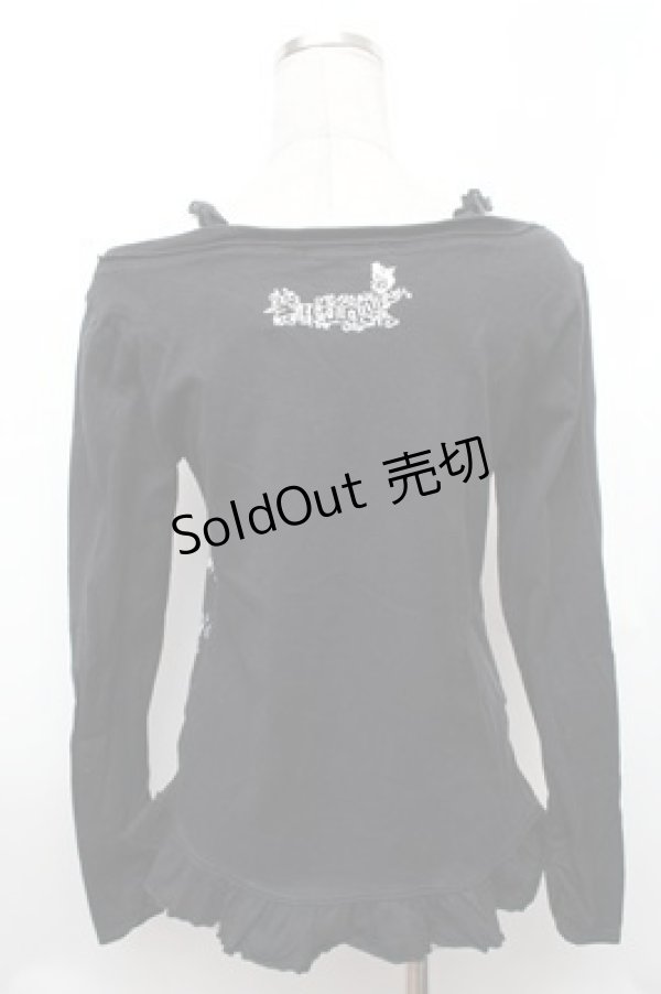 画像2: ALGONQUINS / 重ね着風プリントカットソー  黒 S-26-01-31-040-AL-TO-HR-ZS (2)