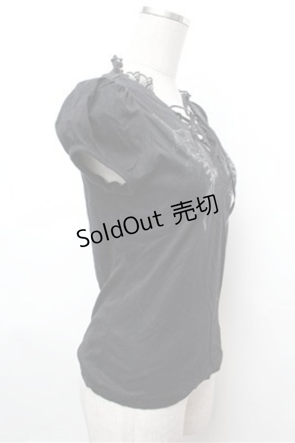 画像2: BPN / レースアップバタフライptカットソー  黒 S-26-01-31-041-GO-TO-HR-ZS (2)