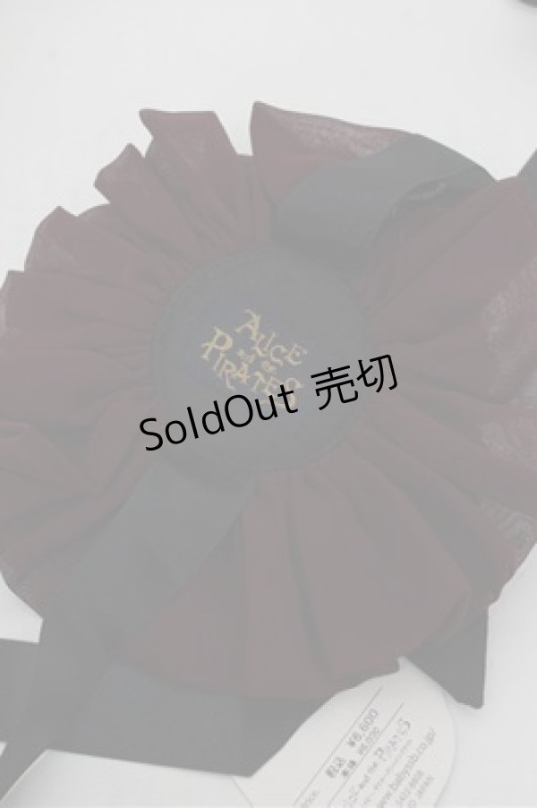 画像3: ALICE and the PIRATES / ギャザーシフォン丸型ヘッドドレス  黒ｘボルドー S-26-01-31-007-PA-AC-HR-ZS (3)