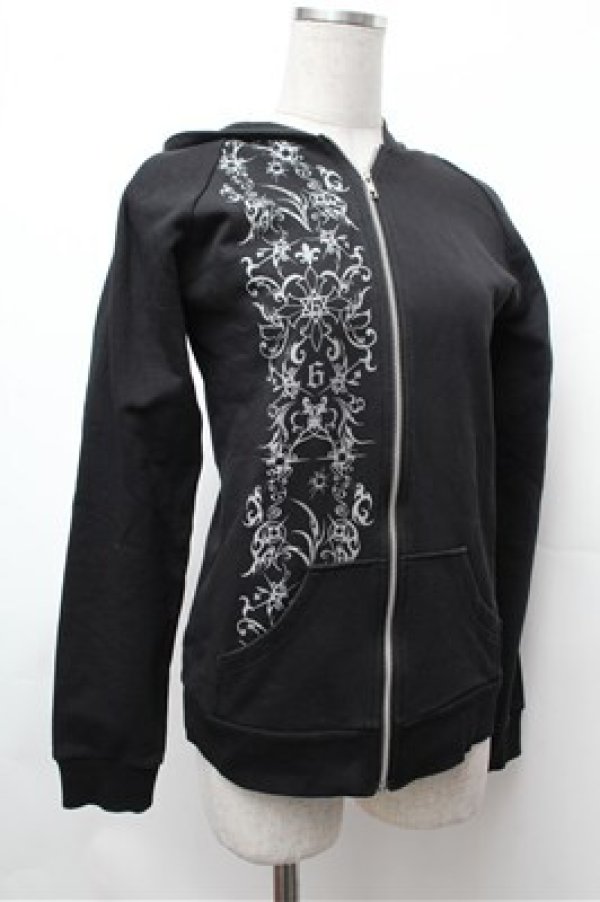 画像2: Sixh / プリントZIPパーカー  黒 S-26-01-31-043-HN-TO-HR-ZS (2)