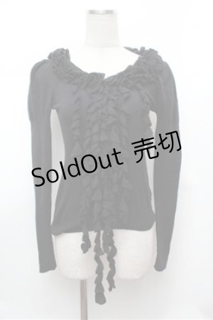 画像: BPN / フリルニットセーター  黒 S-26-01-31-045-GO-TO-HR-ZS