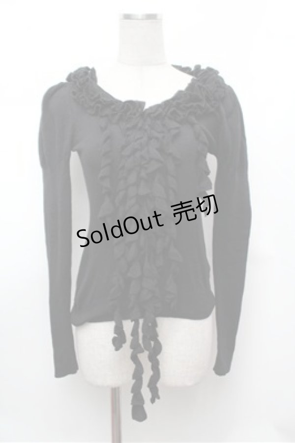 画像1: BPN / フリルニットセーター  黒 S-26-01-31-045-GO-TO-HR-ZS (1)