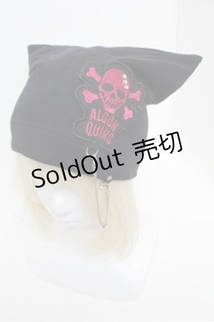 画像: ALGONQUINS / スカルワッペンねこみみハット  黒 S-26-01-31-008-AL-ZA-HR-ZS