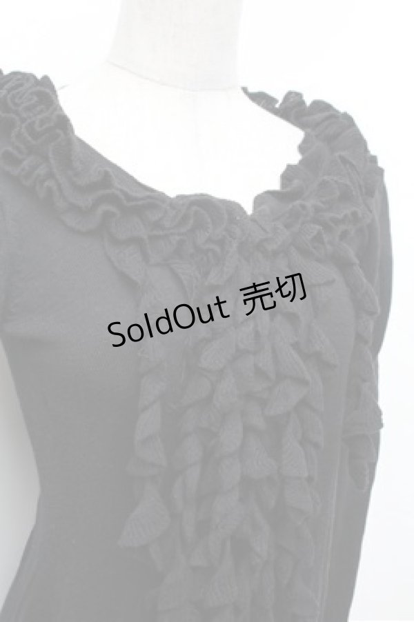 画像2: BPN / フリルニットセーター  黒 S-26-01-31-045-GO-TO-HR-ZS (2)