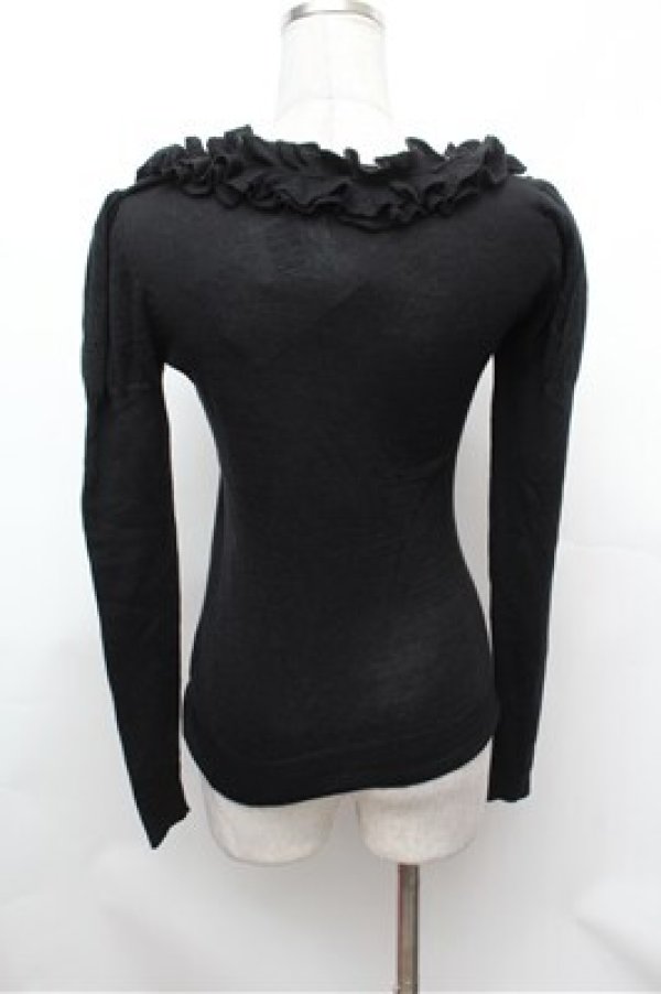 画像4: BPN / フリルニットセーター  黒 S-26-01-31-045-GO-TO-HR-ZS (4)