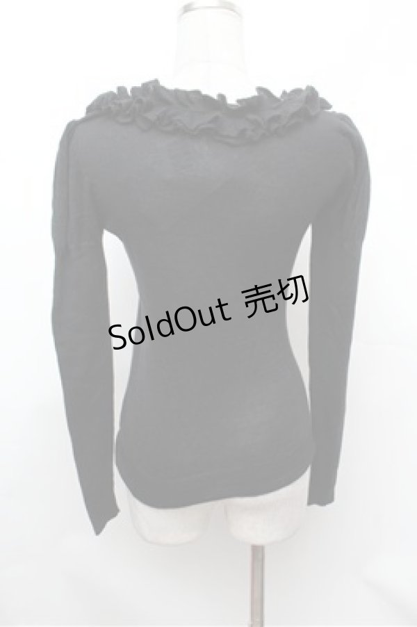 画像4: BPN / フリルニットセーター  黒 S-26-01-31-045-GO-TO-HR-ZS (4)