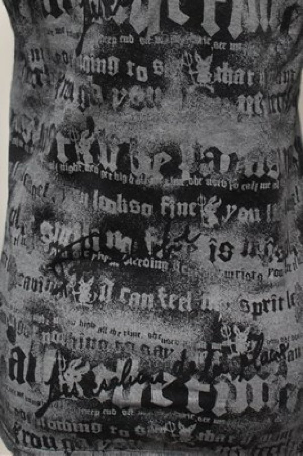 画像4: ALGONQUINS / 総柄カットソー  黒ｘグレー S-26-01-31-048-AL-TO-HR-ZS (4)