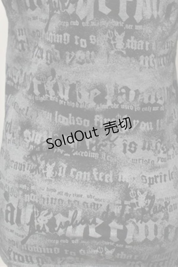 画像4: ALGONQUINS / 総柄カットソー  黒ｘグレー S-26-01-31-048-AL-TO-HR-ZS (4)