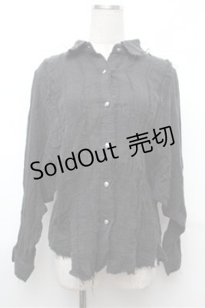 画像: HELL CAT PUNKS / ガーゼシャツ  黒 S-26-01-31-049-PU-BL-HR-ZS