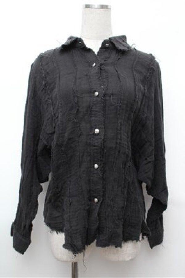 画像1: HELL CAT PUNKS / ガーゼシャツ  黒 S-26-01-31-049-PU-BL-HR-ZS (1)