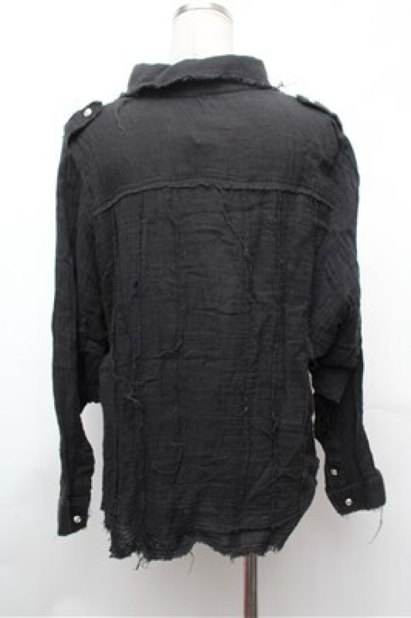 画像3: HELL CAT PUNKS / ガーゼシャツ  黒 S-26-01-31-049-PU-BL-HR-ZS (3)