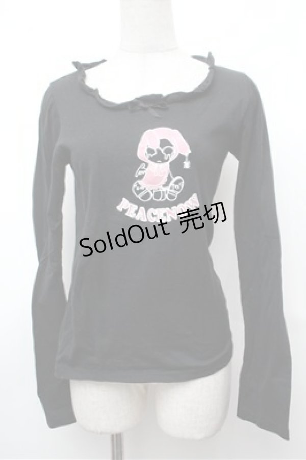 画像1: PEACE NOW / プリントカットソー  黒 S-26-01-31-050-PU-TO-HR-ZS (1)