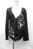 画像1: PEACE NOW / クロスプリント透かしカーディガン  黒 S-26-01-31-051-PU-TO-HR-ZS (1)