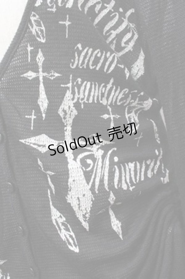 画像2: PEACE NOW / クロスプリント透かしカーディガン  黒 S-26-01-31-051-PU-TO-HR-ZS (2)