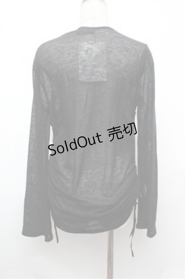 画像4: PEACE NOW / クロスプリント透かしカーディガン  黒 S-26-01-31-051-PU-TO-HR-ZS (4)