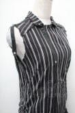 画像3: ALGONQUINS / ストライプノースリーブZIPワンピース  黒ｘ白 S-26-01-31-1031-AL-OP-HR-ZS (3)