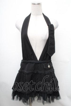 画像: ALGONQUINS / 2Wayホルター付スカート  黒 S-26-01-31-1032-AL-SK-HR-ZS