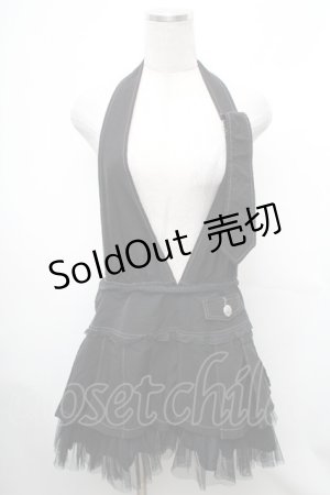 画像: ALGONQUINS / 2Wayホルター付スカート  黒 S-26-01-31-1032-AL-SK-HR-ZS