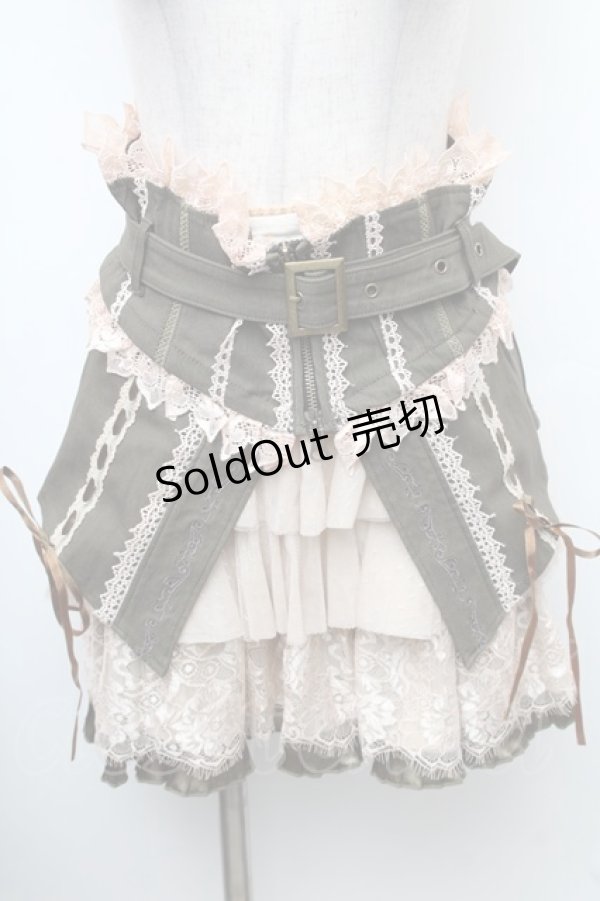 画像1: Ozz oneste / コルセットオーバースカート  カーキ S-26-01-31-1034-OO-SK-AS-ZS (1)