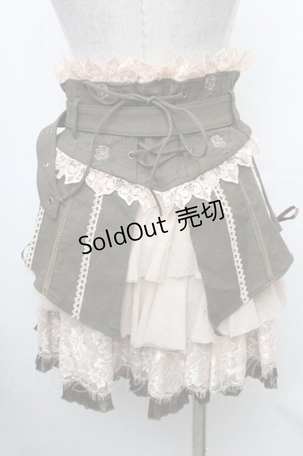 画像2: Ozz oneste / コルセットオーバースカート  カーキ S-26-01-31-1034-OO-SK-AS-ZS (2)