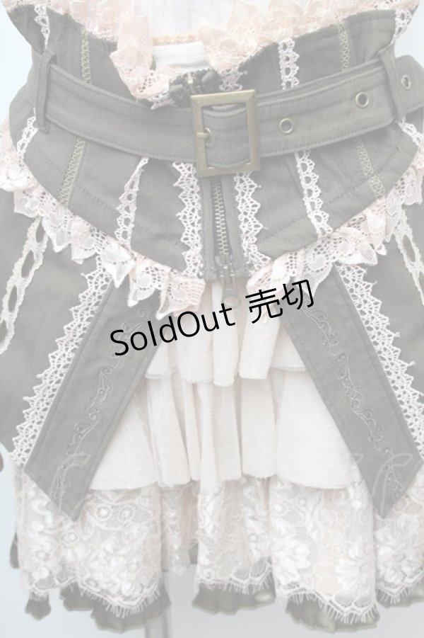画像3: Ozz oneste / コルセットオーバースカート  カーキ S-26-01-31-1034-OO-SK-AS-ZS (3)