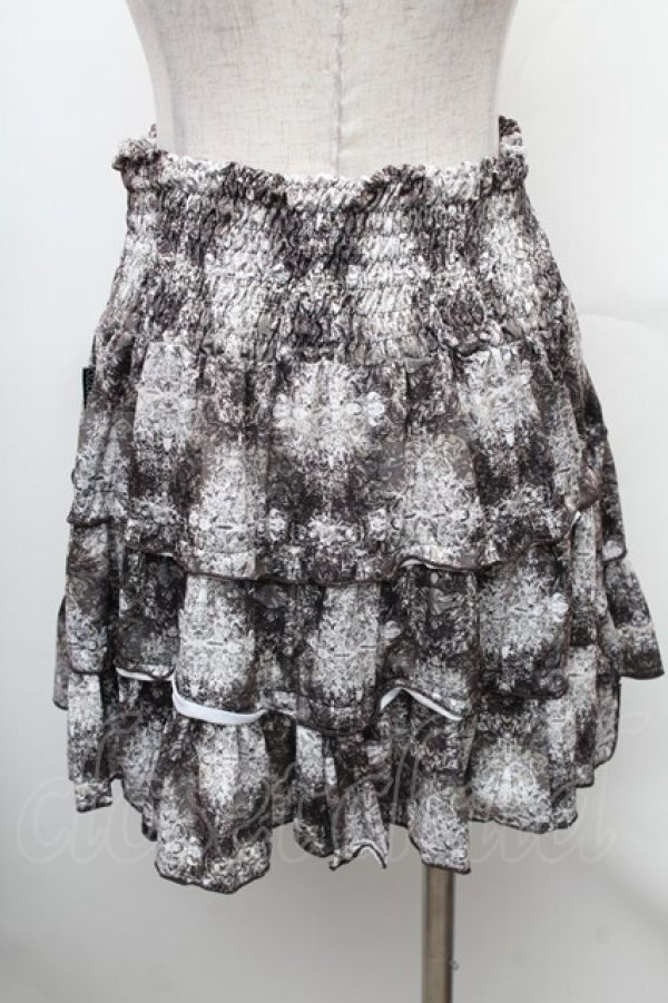 画像2: Ozz oneste / 総柄ティアードスカート  ベージュ S-26-01-31-1035-OO-TO-HR-ZS (2)