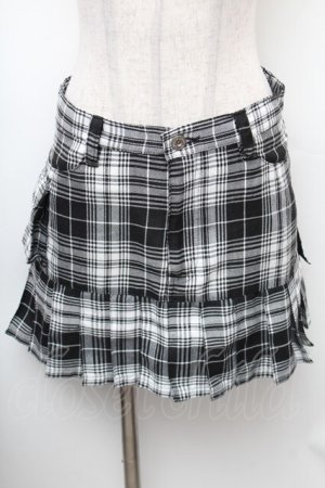 画像: SEXY DYNAMITE LONDON / フラップ付チェックスカート S 黒ｘ白 S-26-01-31-1036-PU-SK-HR-ZS