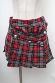 画像1: ALGONQUINS / チェック柄キュロット  赤ｘグレー S-26-01-31-1037-AL-PA-HR-ZS (1)