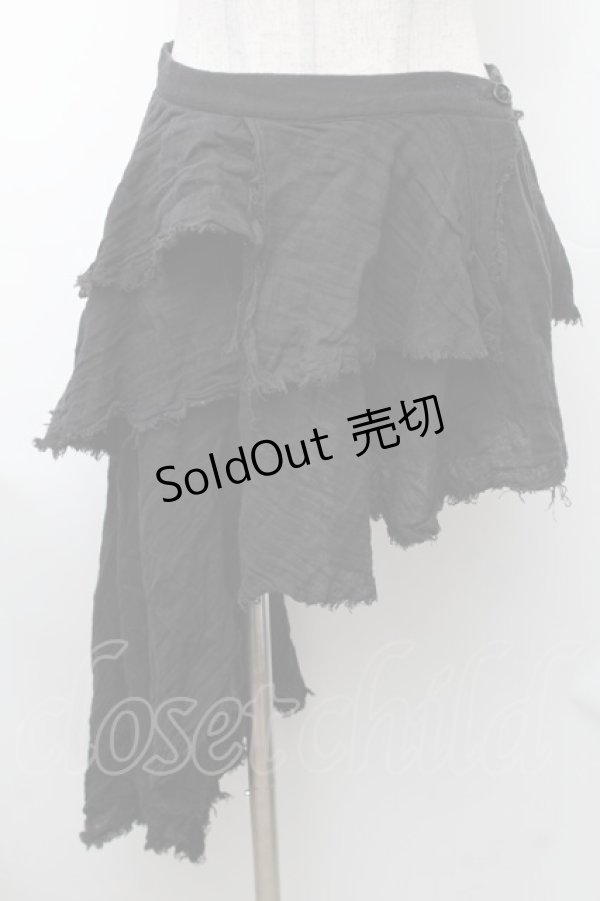 画像1: SEXY DYNAMITE LONDON / ガーゼイレヘムスカート  黒 S-26-01-31-1038-PU-SK-HR-ZS (1)