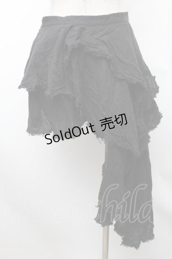 画像2: SEXY DYNAMITE LONDON / ガーゼイレヘムスカート  黒 S-26-01-31-1038-PU-SK-HR-ZS (2)