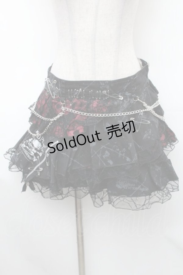 画像1: MAD / パッチ配色チェックティアードスカート S 黒 S-26-01-31-1039-PU-SK-HR-ZS (1)