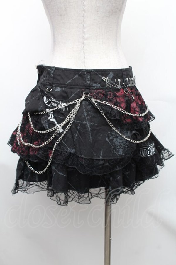 画像2: MAD / パッチ配色チェックティアードスカート S 黒 S-26-01-31-1039-PU-SK-HR-ZS (2)